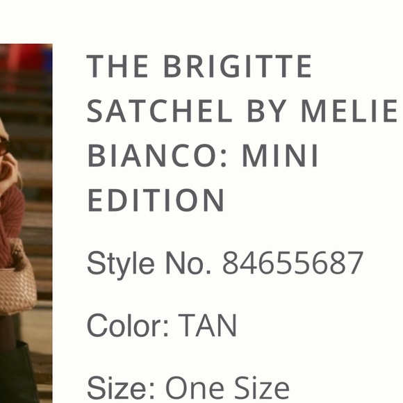 THE BRIGITTE SATCHEL BY MELIE BIANCO: MINI EDITION color:  TAN - Picture 2 of 8